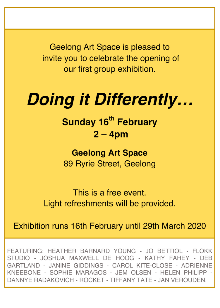 Doing it Differently Exhibition Invitation